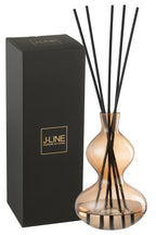 J-LINE GEUROLIE NORDIC VETIVER – GLAS AMBER LARGE - Tuincentrum Lopik