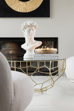 J-LINE SCENTED CANDLE M-CHIC GLASS GOLD/BLACK EXTRA LARGE - 35 HOURS - Tuincentrum Lopik