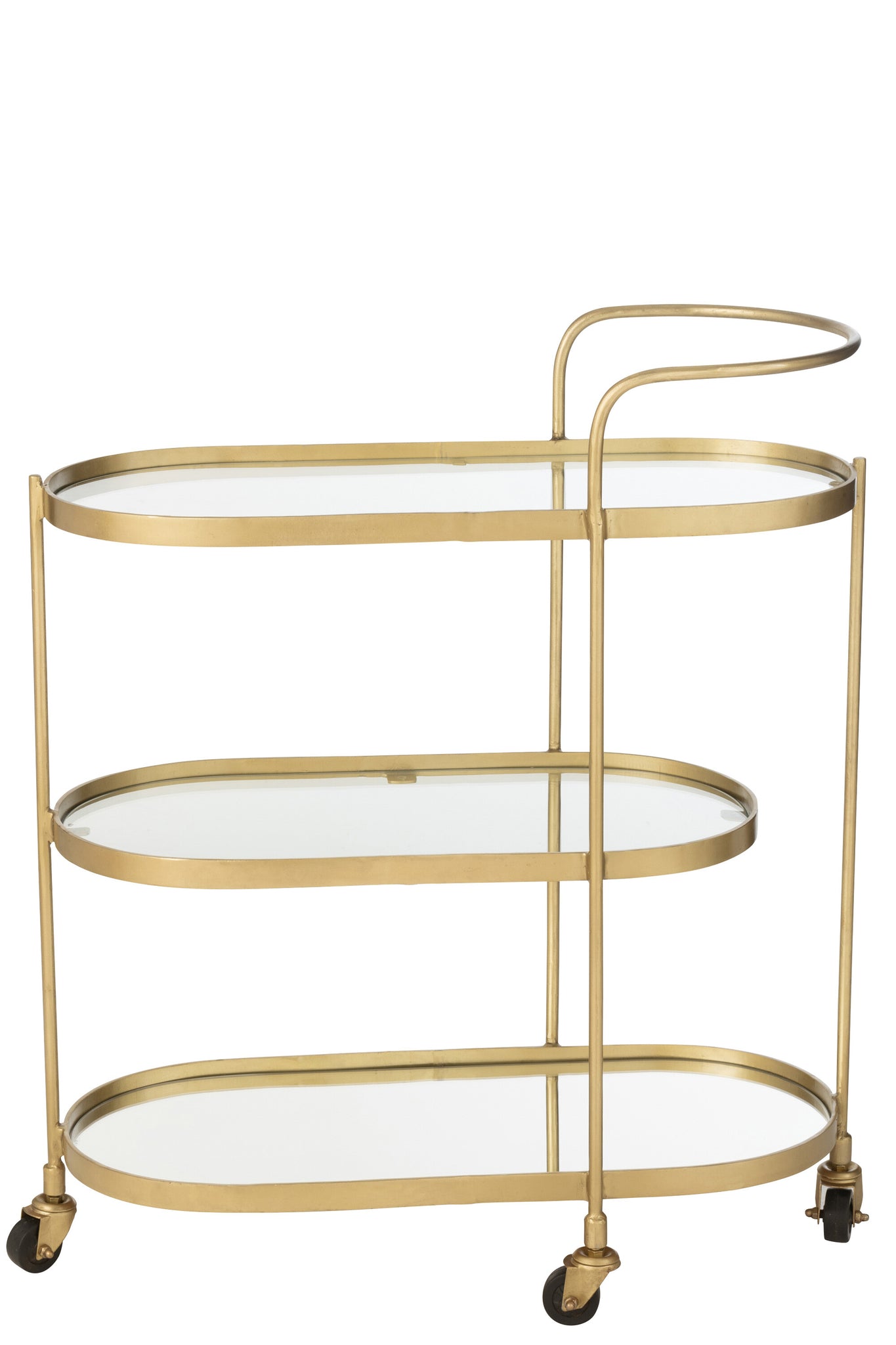 J-LINE BARCART OVAAL METAAL/SPIEGEL GOUD L71XB33XH84CM - Tuincentrum Lopik
