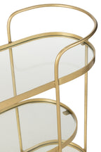 J-LINE BARCART OVAAL METAAL/SPIEGEL GOUD L71XB33XH84CM - Tuincentrum Lopik
