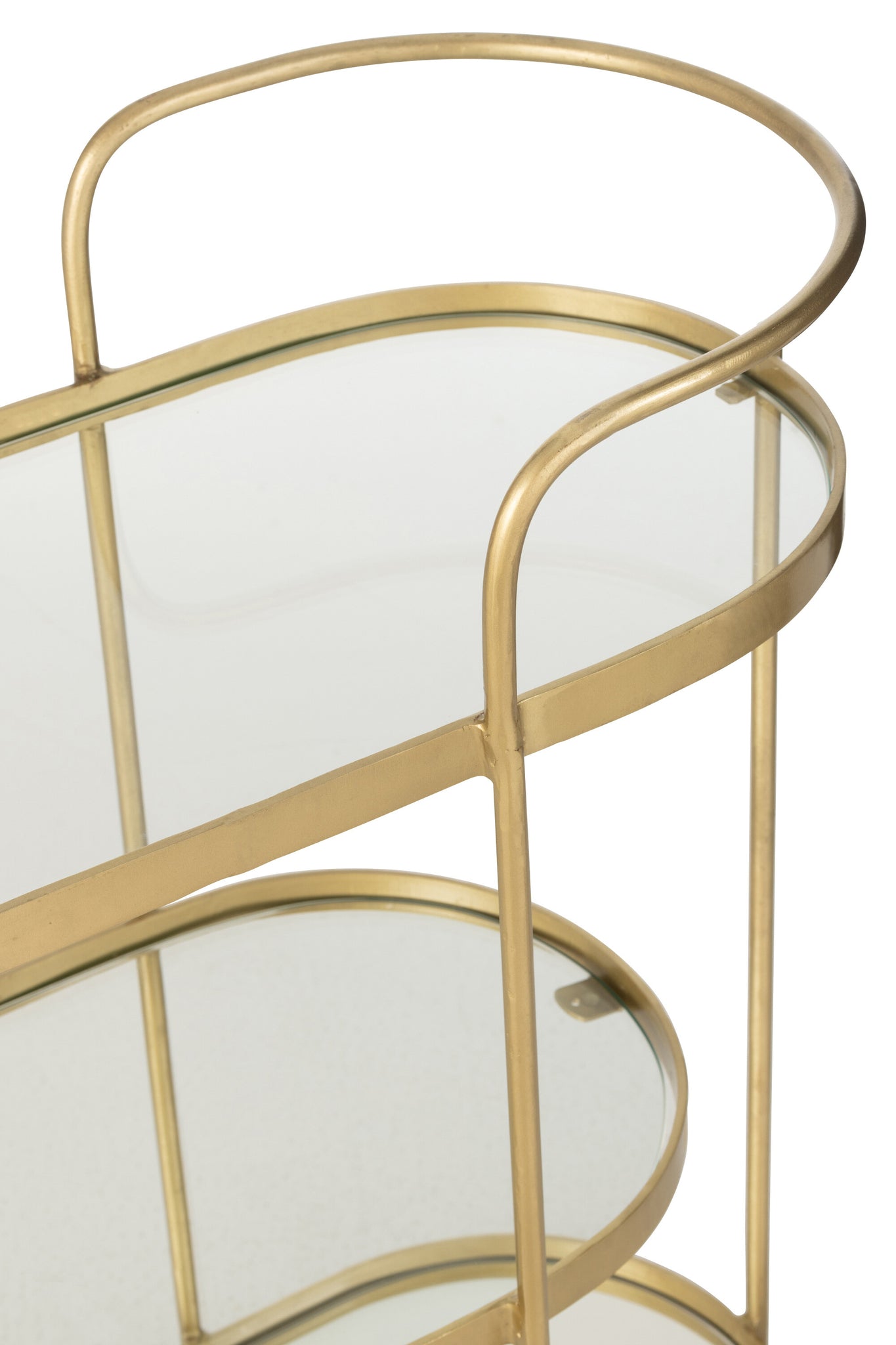 J-LINE BARCART OVAAL METAAL/SPIEGEL GOUD L71XB33XH84CM - Tuincentrum Lopik