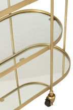 J-LINE BARCART OVAAL METAAL/SPIEGEL GOUD L71XB33XH84CM - Tuincentrum Lopik