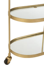 J-LINE BARCART OVAAL METAAL/SPIEGEL GOUD L71XB33XH84CM - Tuincentrum Lopik