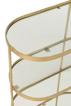 J-LINE BARCART OVAAL METAAL/SPIEGEL GOUD L71XB33XH84CM - Tuincentrum Lopik