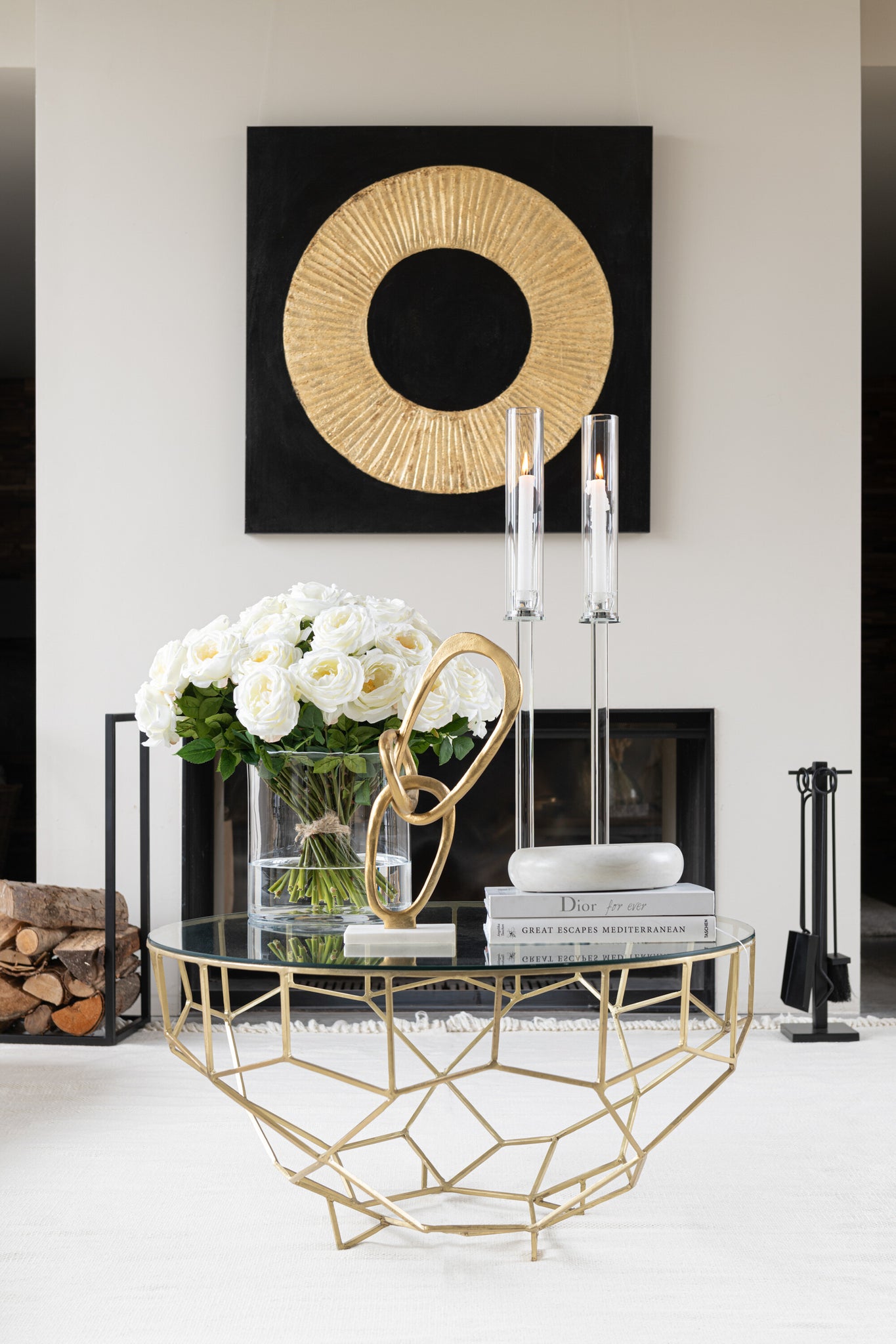 Tafel Moza Metaal/Glas Goud - Tuincentrum Lopik