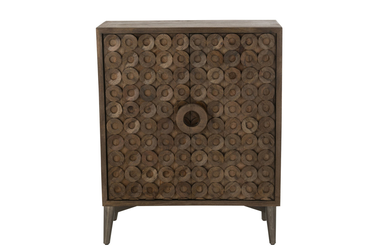 J-LINE KAST 2 DEUREN MANGOHOUT/MDF BRUIN 90 X 45 X 113 CM