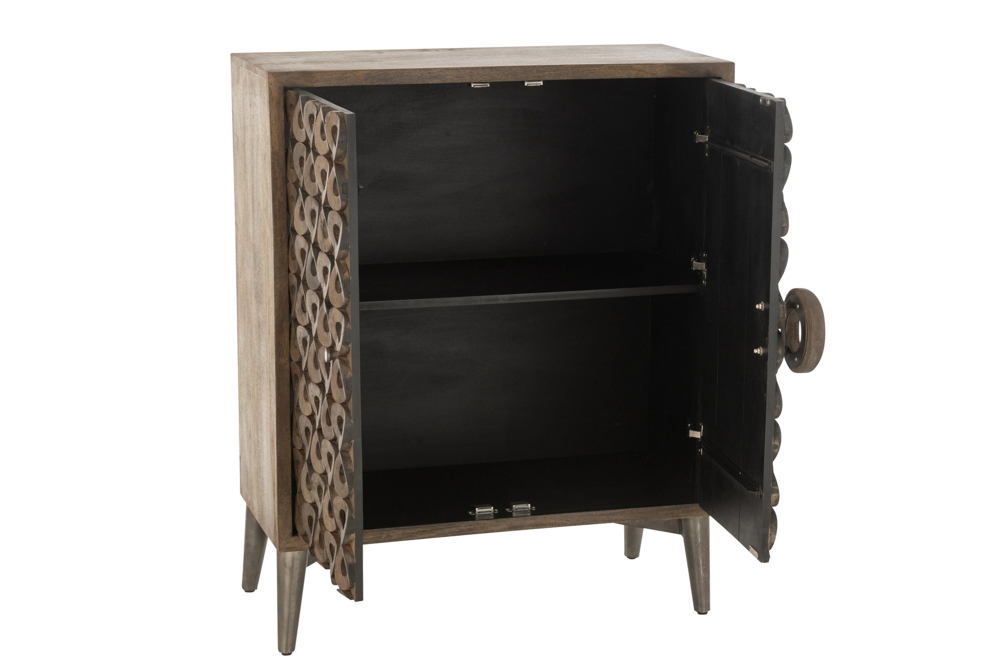 J-LINE KAST 2 DEUREN MANGOHOUT/MDF BRUIN 90 X 45 X 113 CM - Tuincentrum Lopik