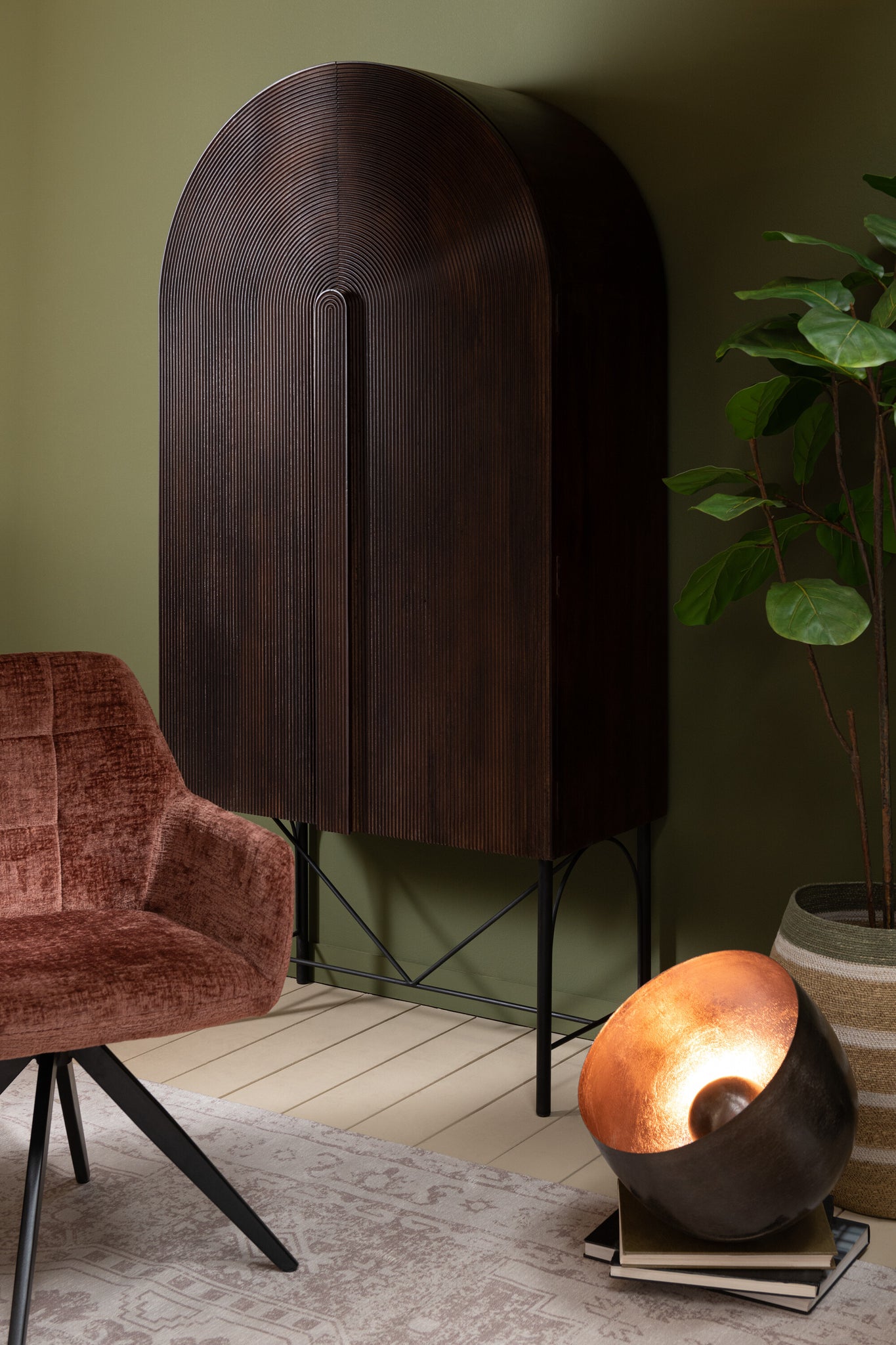 Stoel Louna ijzer/acryl bruin - Tuincentrum Lopik