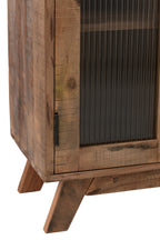 J-LINE KAST RETRO GERECYCLED HOUT/GLAS NATUREL - 62X30XH110 CM - Tuincentrum Lopik