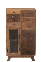 J-LINE KAST RETRO GERECYCLED HOUT/GLAS NATUREL - 62X30XH110 CM - Tuincentrum Lopik