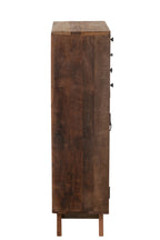 J-LINE KAST RETRO GERECYCLED HOUT/GLAS NATUREL - 62X30XH110 CM - Tuincentrum Lopik