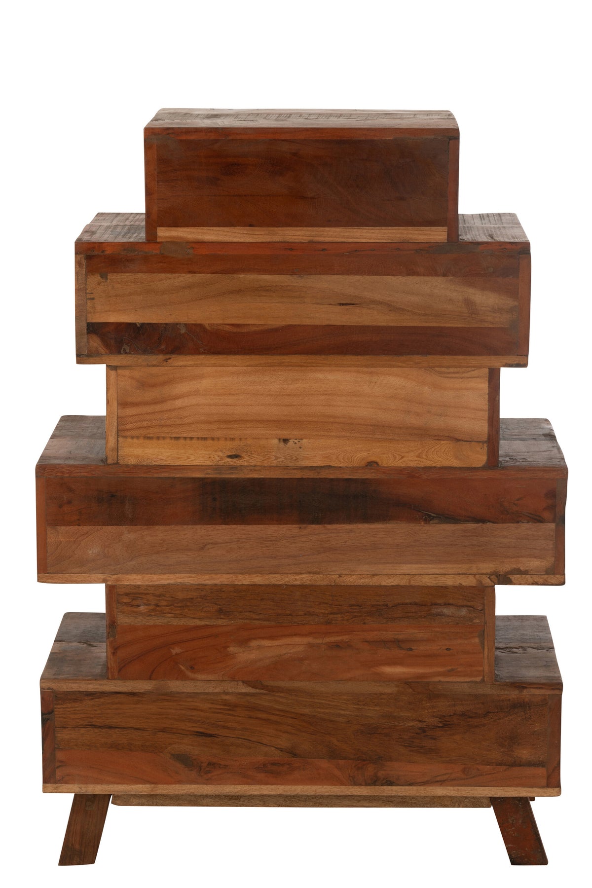 Wooden Rek J-LINE SHELF VINTO RECYCLED WOOD NATUREL KAST REK 76X35X109CM ...