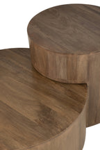 J-LINE TAFEL TOGE MANGOHOUT BRUIN SET VAN 2 - 75 X 75 CM - Tuincentrum Lopik