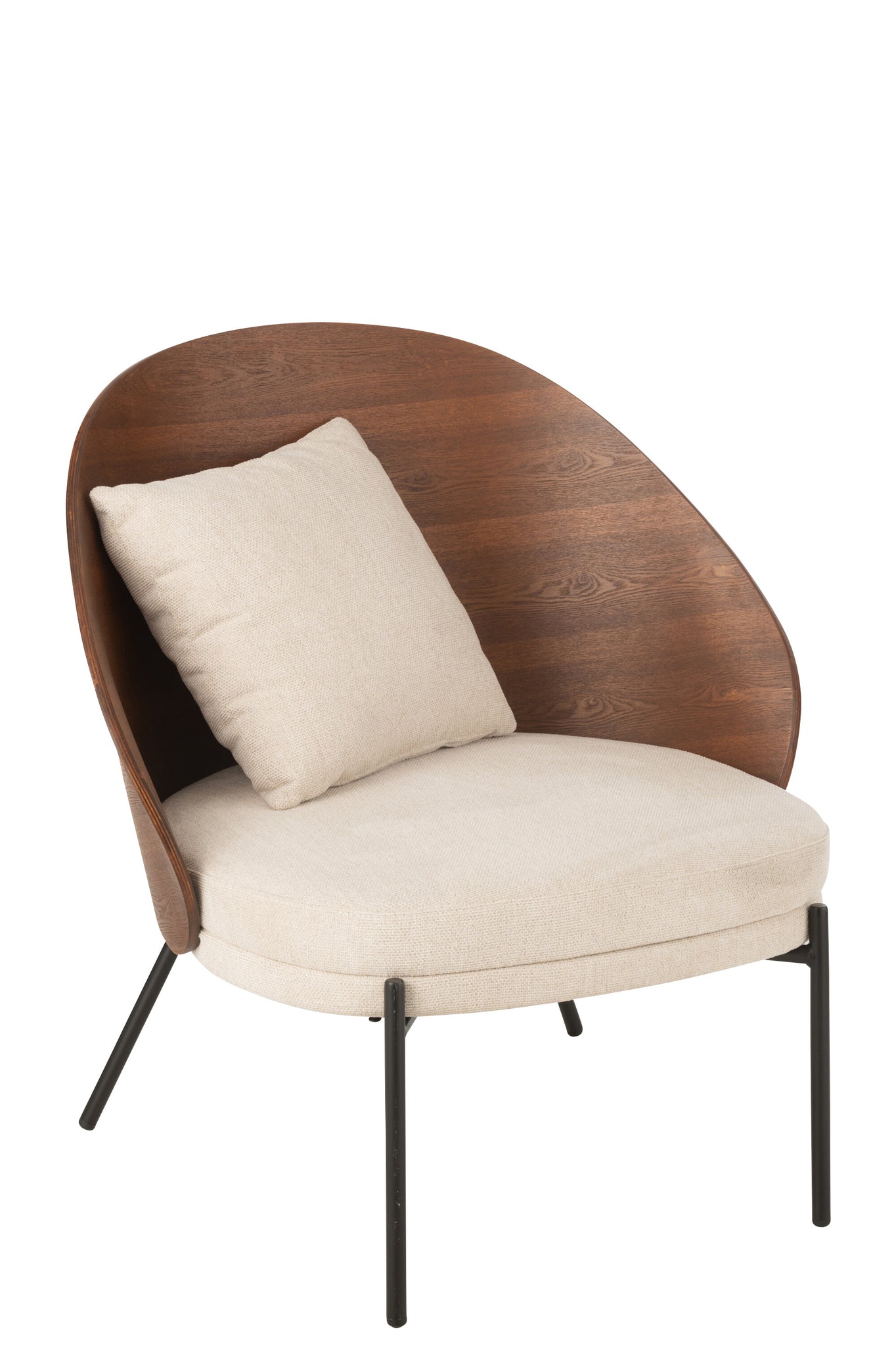 Loungestoel Lone Ply hout/metaal bruin/grijs - Tuincentrum Lopik