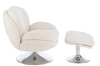 Relaxstoel + Voetenbank Lay Metaal/Multiplex Crème/Zilver - Tuincentrum Lopik