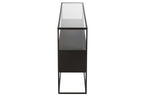 J-LINE CONSOLE VIERKANT METAAL/GLAS ZWART 140X30X72CM - Tuincentrum Lopik