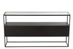 J-LINE CONSOLE VIERKANT METAAL/GLAS ZWART 140X30X72CM - Tuincentrum Lopik