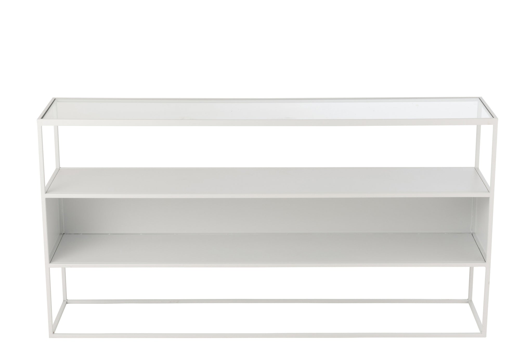 Console Vierkant Metaal/Glas Wit - Tuincentrum Lopik