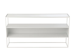 Console Vierkant Metaal/Glas Wit - Tuincentrum Lopik
