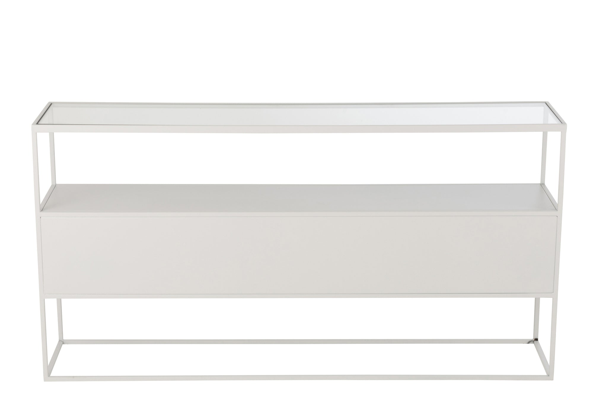 Console Vierkant Metaal/Glas Wit - Tuincentrum Lopik