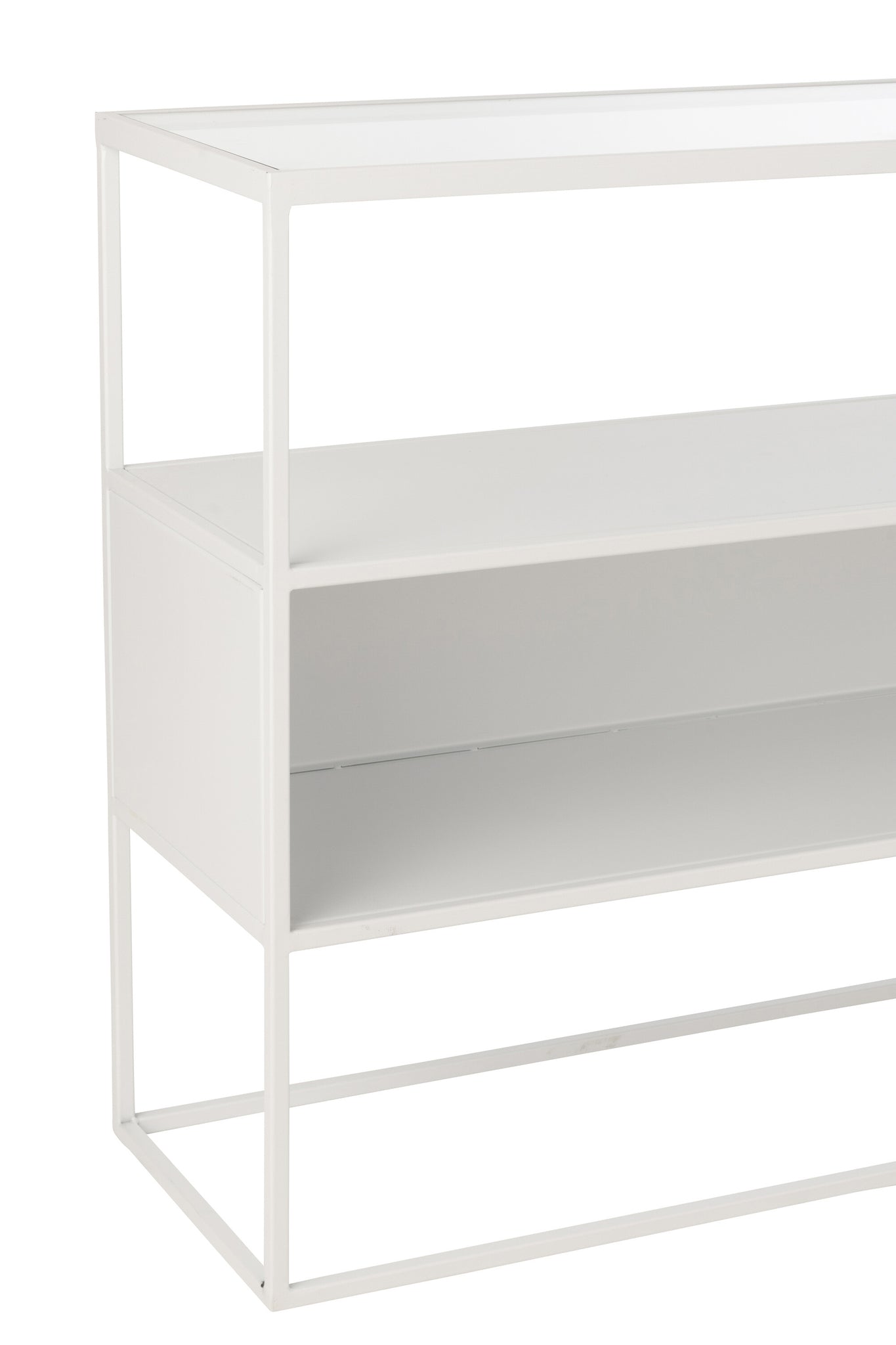 Console Vierkant Metaal/Glas Wit - Tuincentrum Lopik