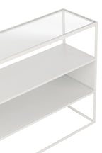 Console Vierkant Metaal/Glas Wit - Tuincentrum Lopik