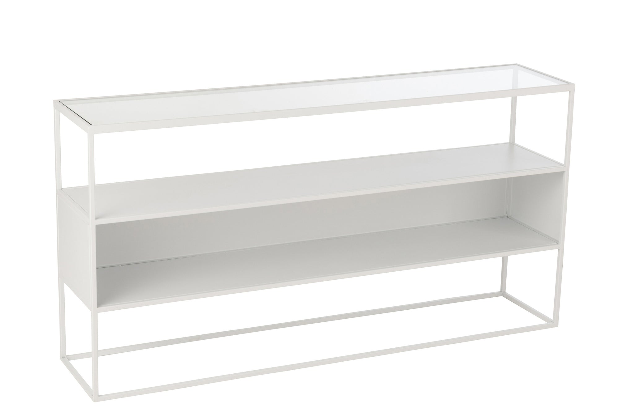 Console Vierkant Metaal/Glas Wit - Tuincentrum Lopik