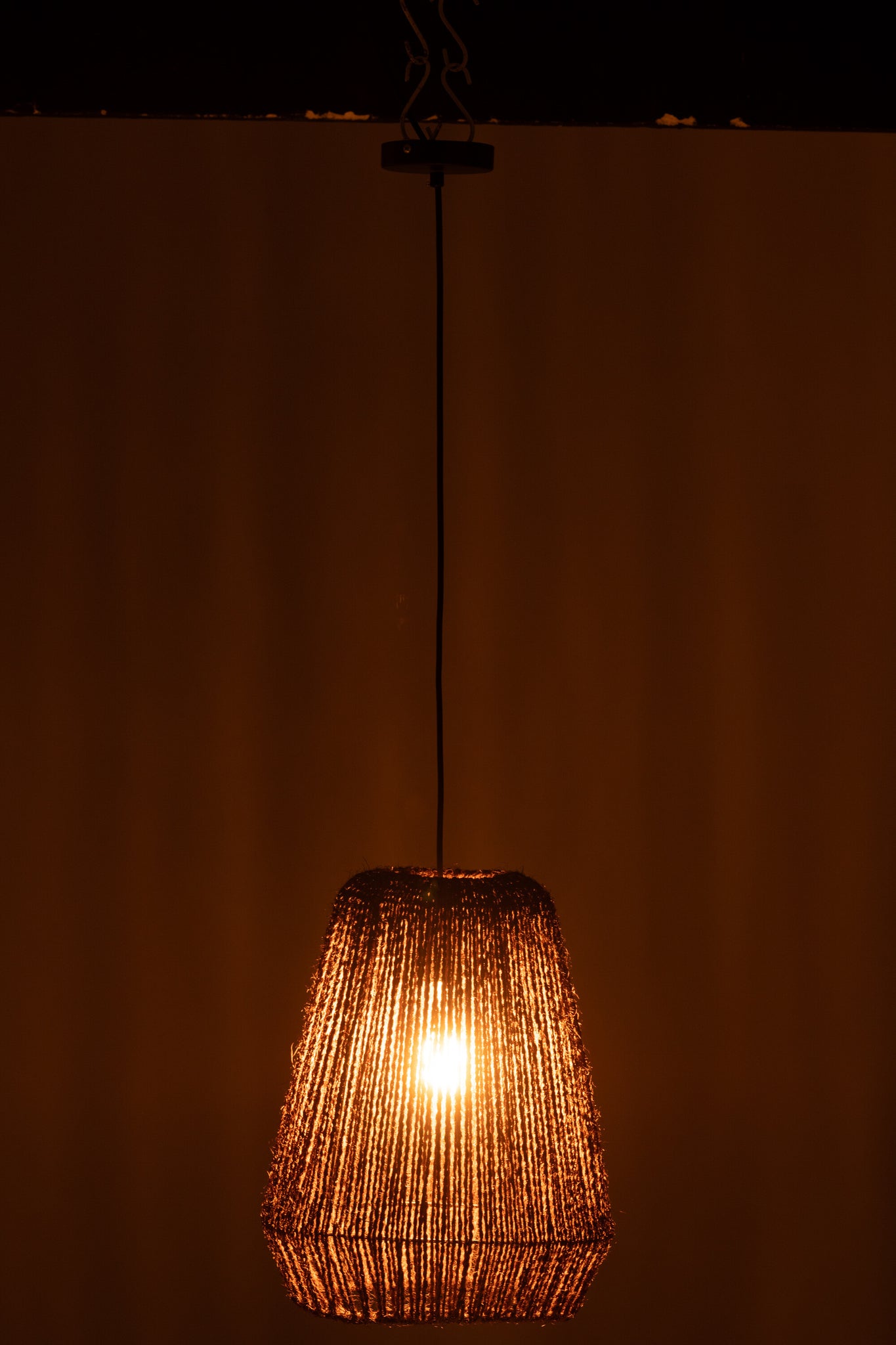 J-LINE HANGLAMP WEAVE METAAL/PALM ZWART SMALL - Tuincentrum Lopik