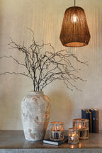 J-LINE HANGLAMP WEAVE METAAL/PALM ZWART SMALL - Tuincentrum Lopik