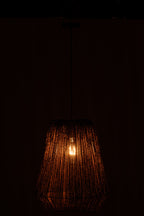 J-LINE HANGLAMP WEAVE METAAL/PALM ZWART LARGE - Tuincentrum Lopik