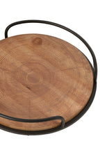 J-LINE SET VAN 2 DIENBLADEN ROND MDF/IJZER NATUURLIJK/ZWART - Tuincentrum Lopik