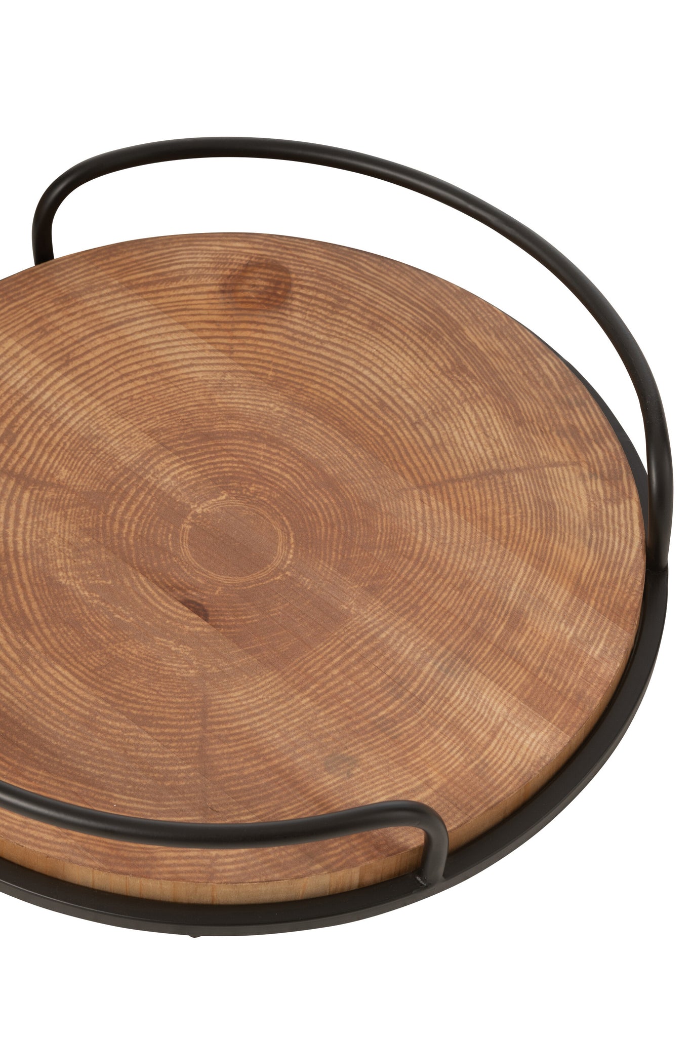 J-LINE SET VAN 2 DIENBLADEN ROND MDF/IJZER NATUURLIJK/ZWART - Tuincentrum Lopik