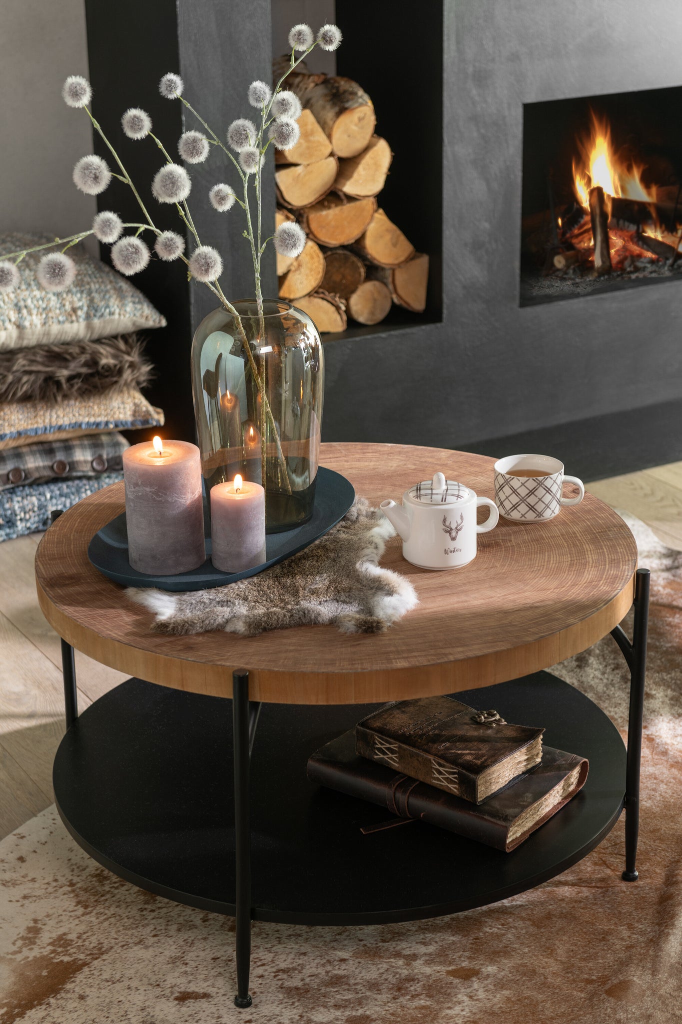 Salontafel Voni Mdf/IJzer Zwart/Natuurlijk - Tuincentrum Lopik