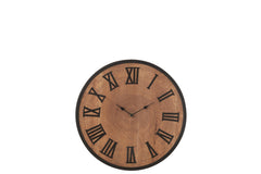 J-LINE WALL CLOCK NUE MDF/IRON NATURAL SMALL - Tuincentrum Lopik