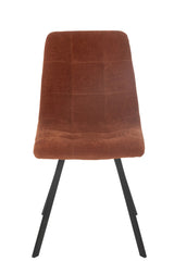 J-LINE EETKAMERSTOEL CLARK METAAL/POLYESTER ROEST