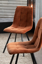 J-LINE EETKAMERSTOEL CLARK METAAL/POLYESTER ROEST