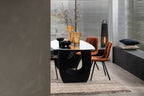 J-LINE EETKAMERSTOEL CLARK METAAL/POLYESTER ROEST