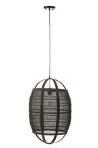 J-LINE HANGLAMP ION LINNEN/BAMBOE ZWART KLEIN - Tuincentrum Lopik