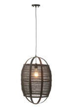 J-LINE HANGLAMP ION LINNEN/BAMBOE ZWART KLEIN - Tuincentrum Lopik