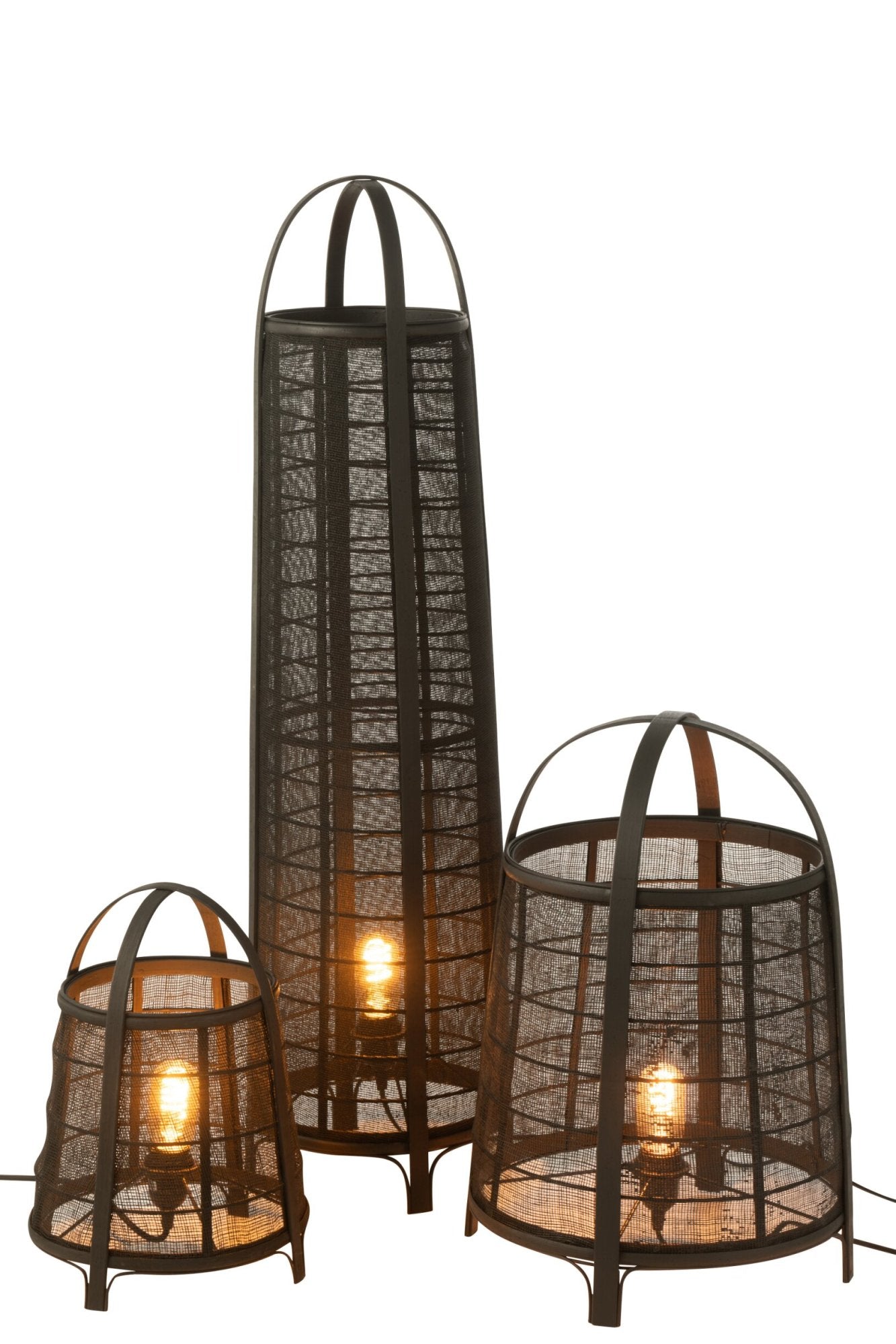 Lamp Don Katoen/Bamboe Zwart