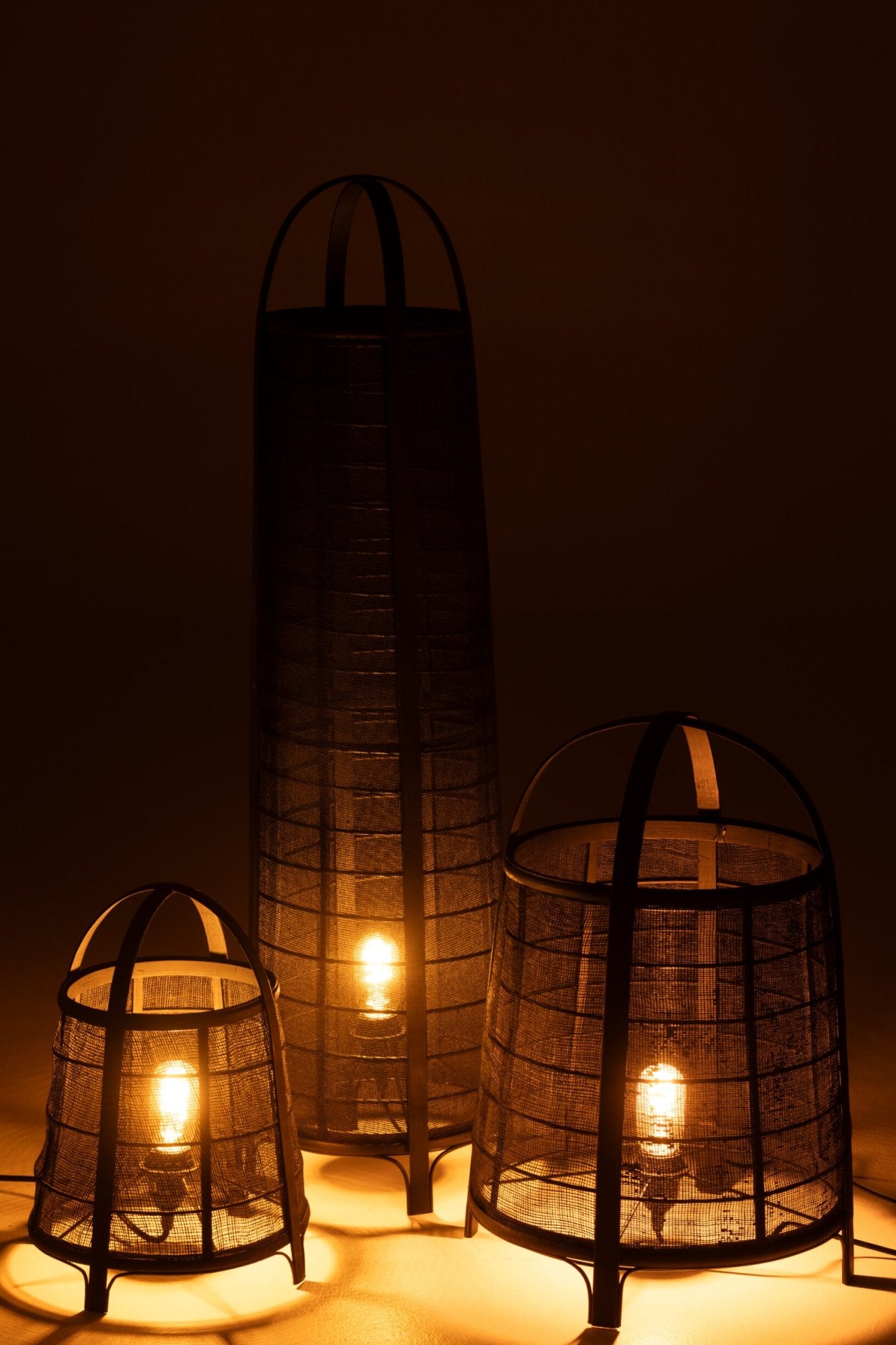 Lamp Don Katoen/Bamboe Zwart