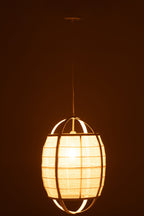 J-LINE HANGLAMP ION LINNEN/BAMBOE WIT KLEIN - Tuincentrum Lopik