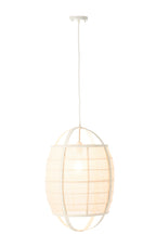 J-LINE HANGLAMP ION LINNEN/BAMBOE WIT KLEIN - Tuincentrum Lopik