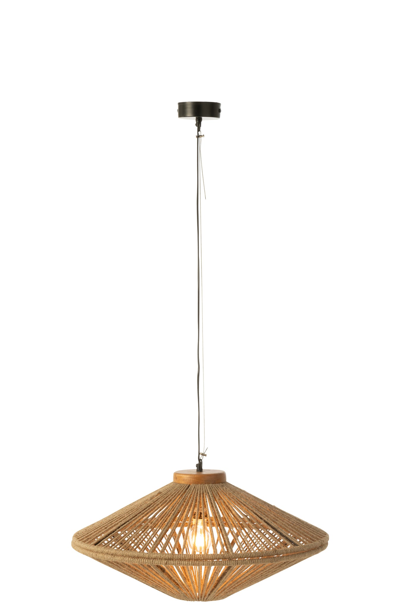J-LINE HANGLAMP OVNI IJZER JUTE NATUREL KLEIN - Tuincentrum Lopik