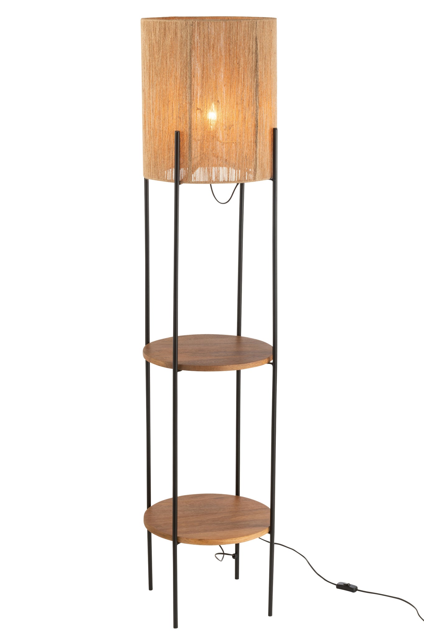 Lamp ijzer/mango naturel/zwart - Tuincentrum Lopik