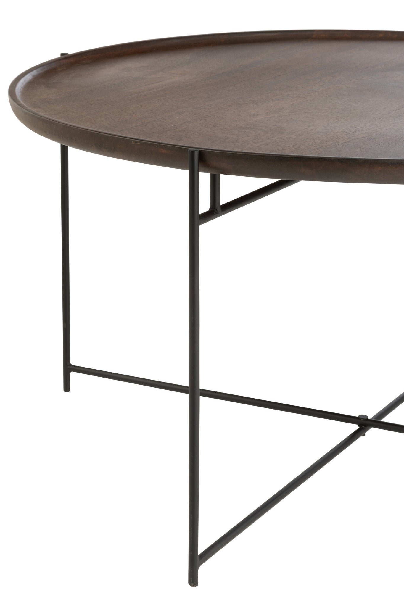 Tafel Rond IJzer/Mangohout Bruin/Zwart - Tuincentrum Lopik
