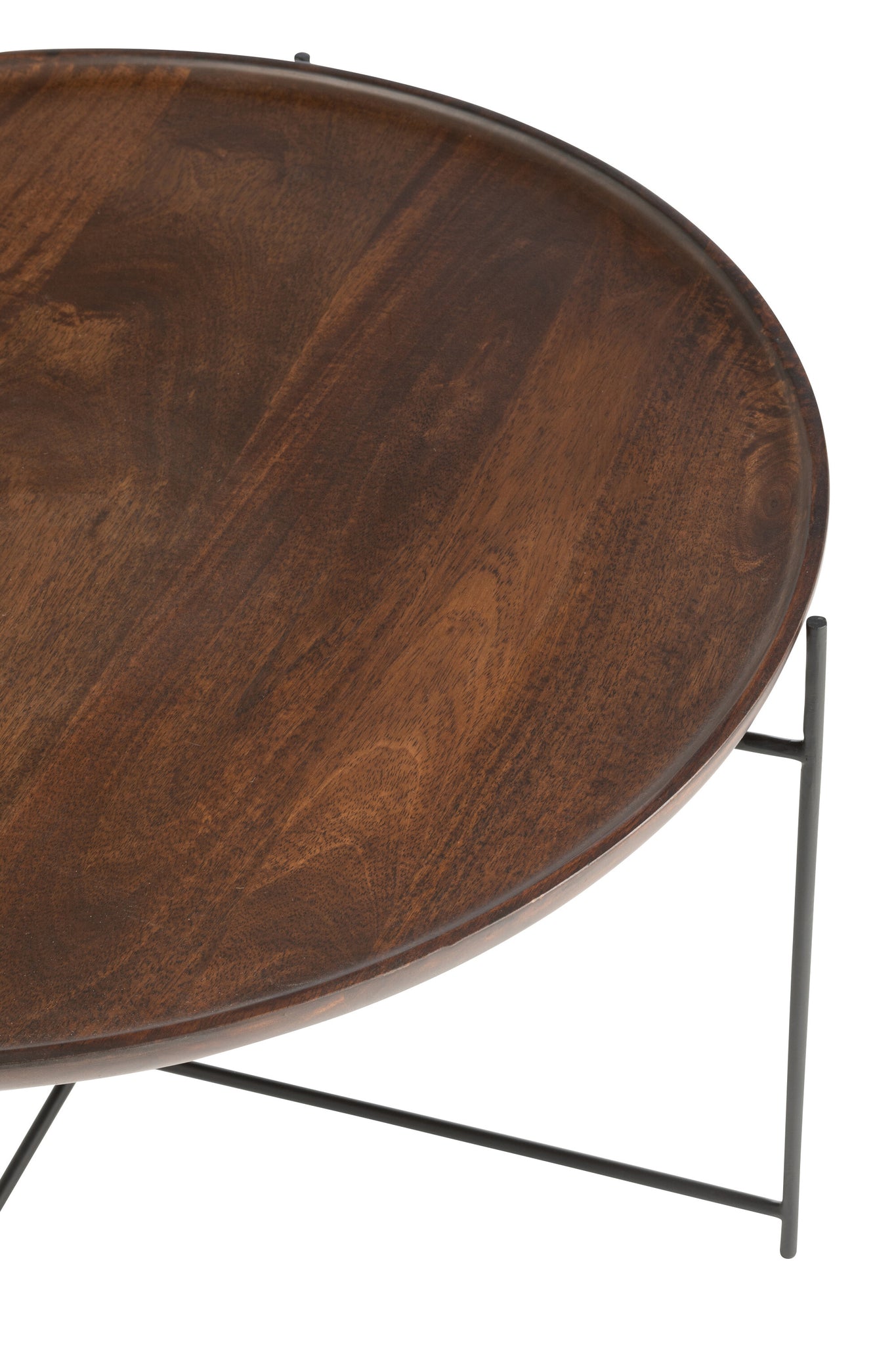Tafel Rond IJzer/Mangohout Bruin/Zwart - Tuincentrum Lopik