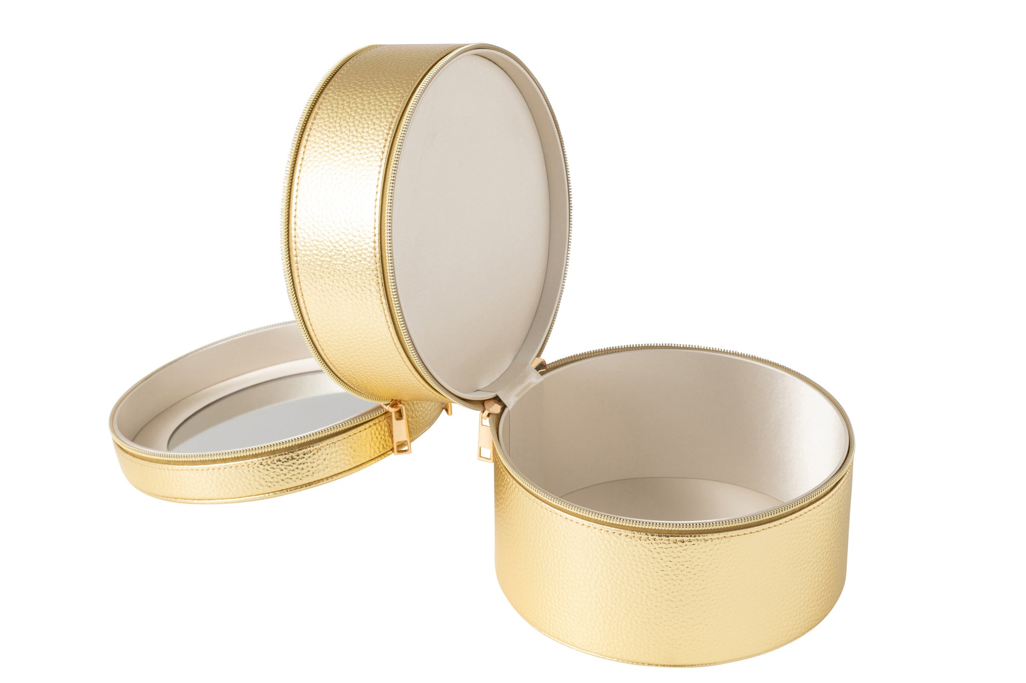J-LINE COSMETICADOOS ROND+SPIEGEL KUNSTLEER GOUD - Tuincentrum Lopik