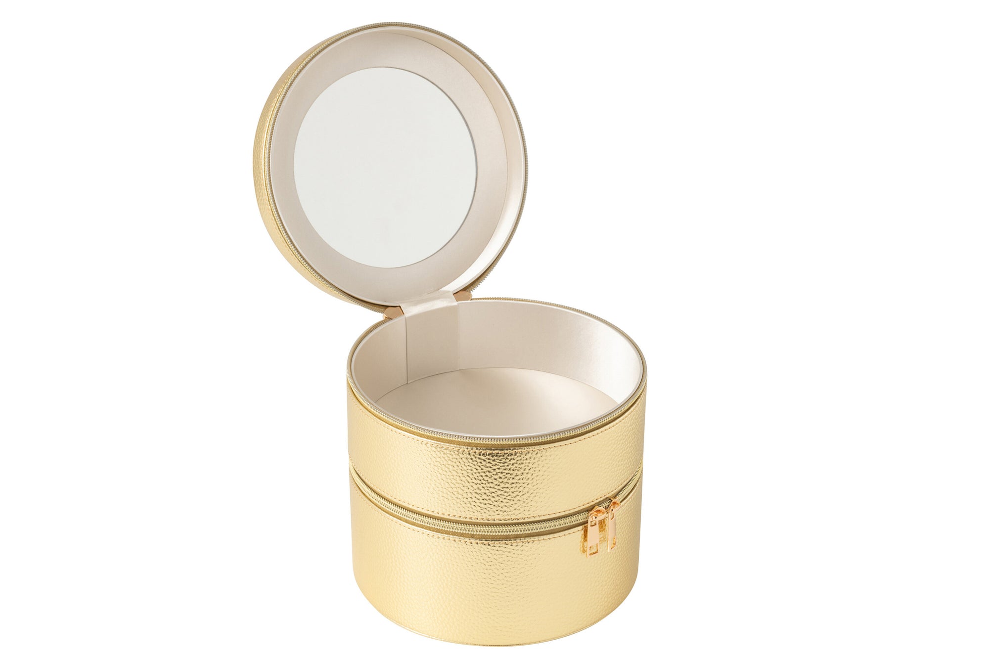 J-LINE COSMETICADOOS ROND+SPIEGEL KUNSTLEER GOUD - Tuincentrum Lopik