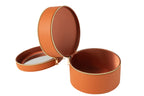 J-LINE COSMETICADOOS ROND+SPIEGEL KUNSTLEER COGNAC - Tuincentrum Lopik